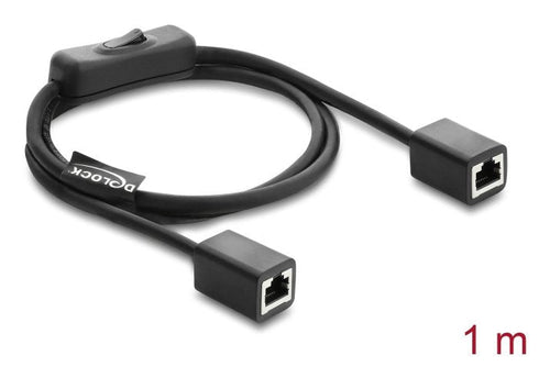 Delock RJ45 Cable Connector Female a Female With Switch CAT.6 F UTP 1M - Conmutación Network Black — image 1