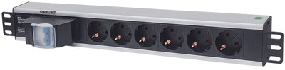 Intellinet Power Strip Rack, 1.5U, Vertical, Aluminium Black Grey 6 Salidas Ac, Type F — image 1
