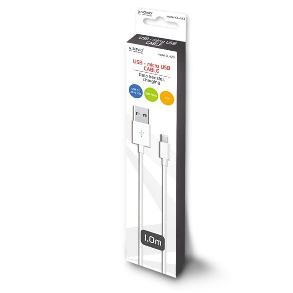 Savio Cable USB - Micro USB 1M CL-123