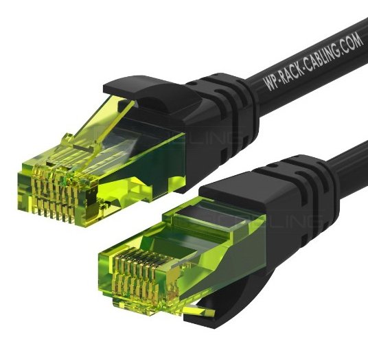 Wp WPC-PAT-6AU010BL Network Cable Black Green 1M CAT.6A U/UTP (UTP)