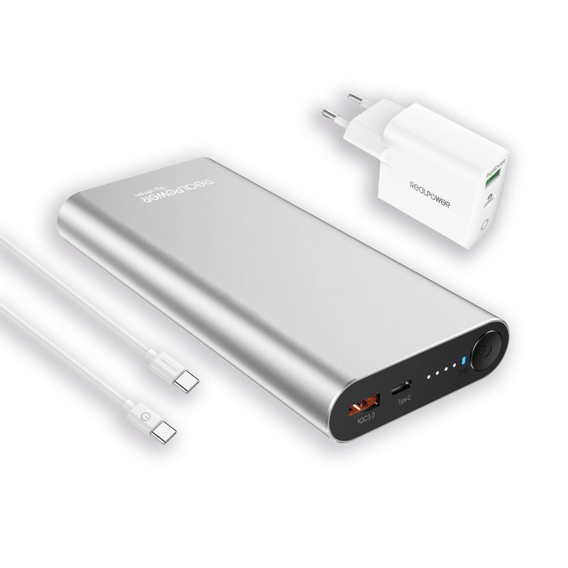 Realpower Powerbank PB-20000 Pd Pro + 65 Watt USB C Charge