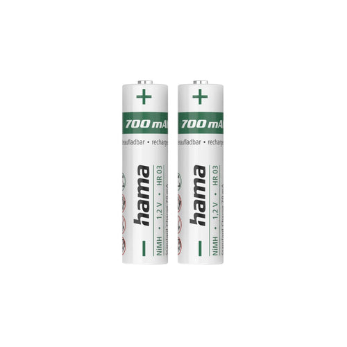 Hama Pack 2 Batteries Recargables Aaa - Nimh - Voltaje 1.2V - 700MAH - White — image 1