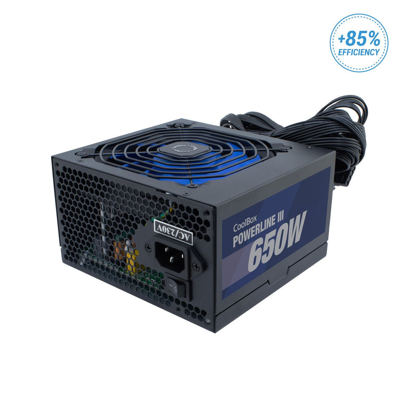 Coolbox Power Supply Powerline Iii 650 650W 85% 20 + 4 Pin ATX Black