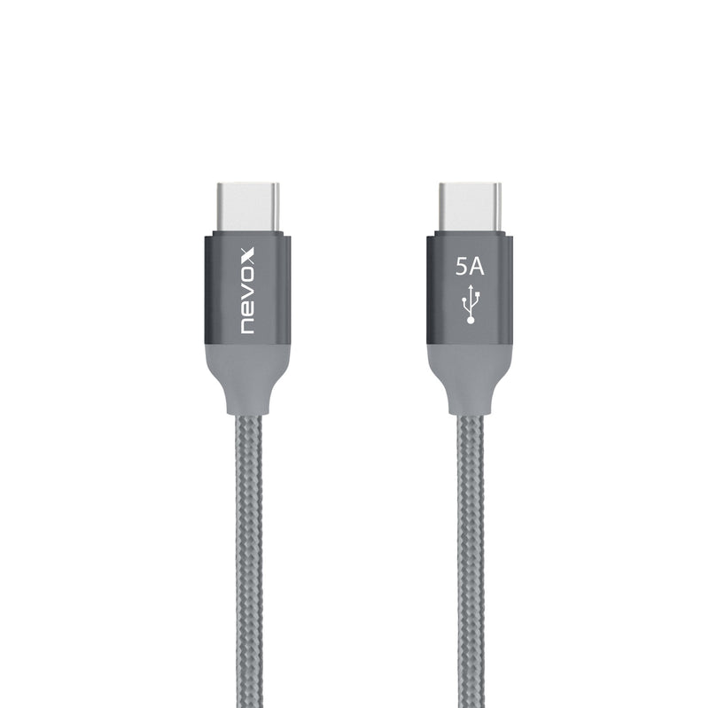 Nevox Cable USB 2.0, Connector USB-C Connector USB-C Grey 2 Metres Pd, Charging With Up To 100 Watts 425068640