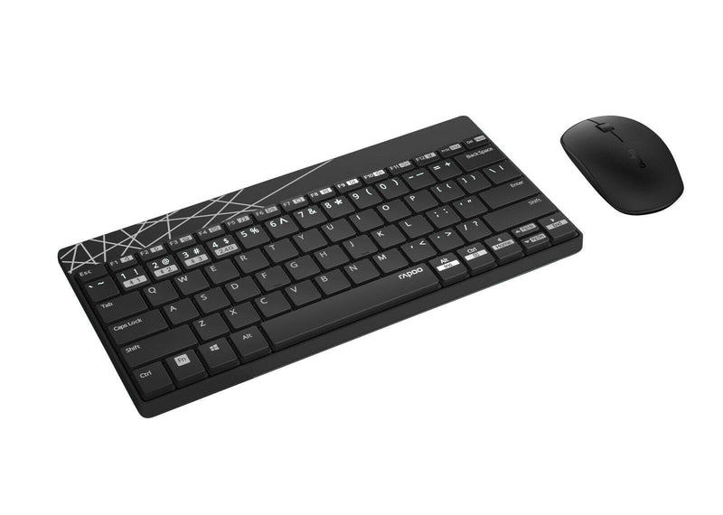 Rapoo Keyboard German + Mouse Wireless Multi-mode-deskset 8000M Qwertz Black