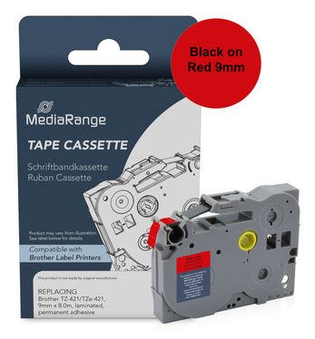 Mediarange Tape Labeller Brother TZ-421/TZE-421 9MM, 8M Red