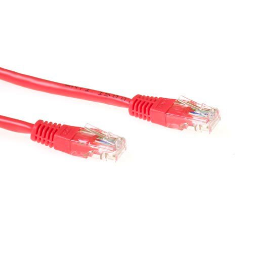 Red 10 Meter U UTP CAT.5E Patch Cable With RJ45 Connectors