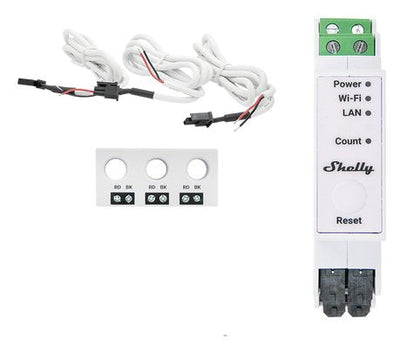 Shelly Relé Pro 3EM-3CT63 WLAN LAN Contador Eléctrico Includes Ct Función Medición Bt Din-rail — image 1
