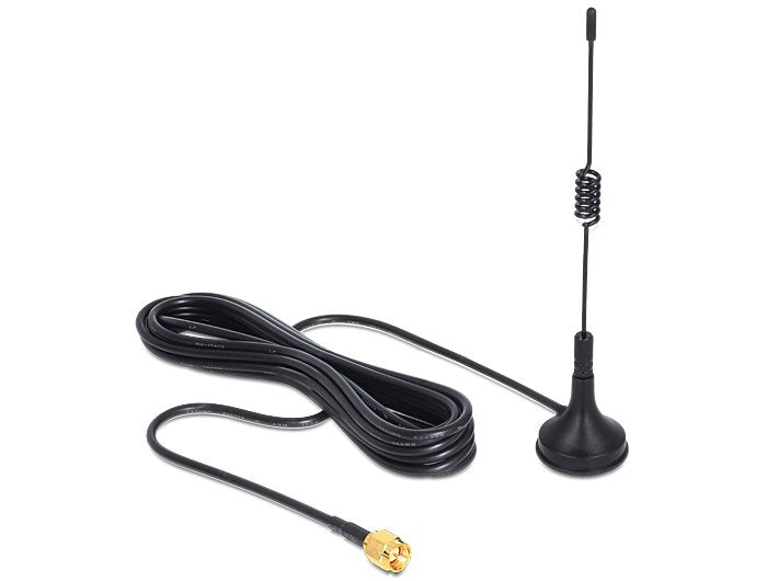 Delock Ism 433MHZ Antenna Sma 3 dBi Omnidirectional With Magnetical Stand Fixed Black