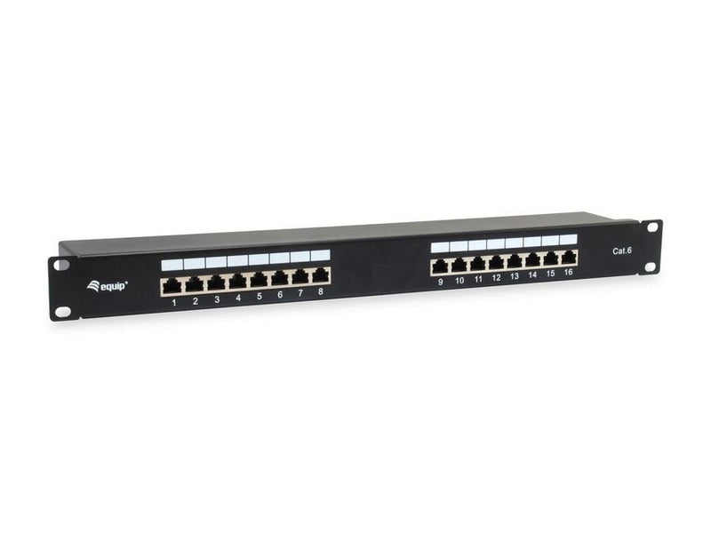 Equip Patchpanel 16x RJ45 CAT.6 19 1HE Black