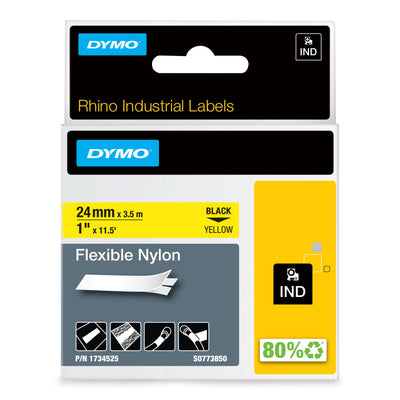Dymo Rhino Nylonband 24MM X 3 5M Black And Yellow — image 1