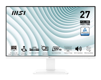 MSI Monitor Pro MP273AWDE (27 Pulgadas), White Fullhd, Ips, Eye-q Check, Panel 100HZ 9S6-3PB4CH-094 — image 1
