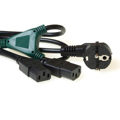 Powercord Split Cable Mains Connector CEE7 7 Male - 2 X C13 Splitting At: 1.00M — image 1