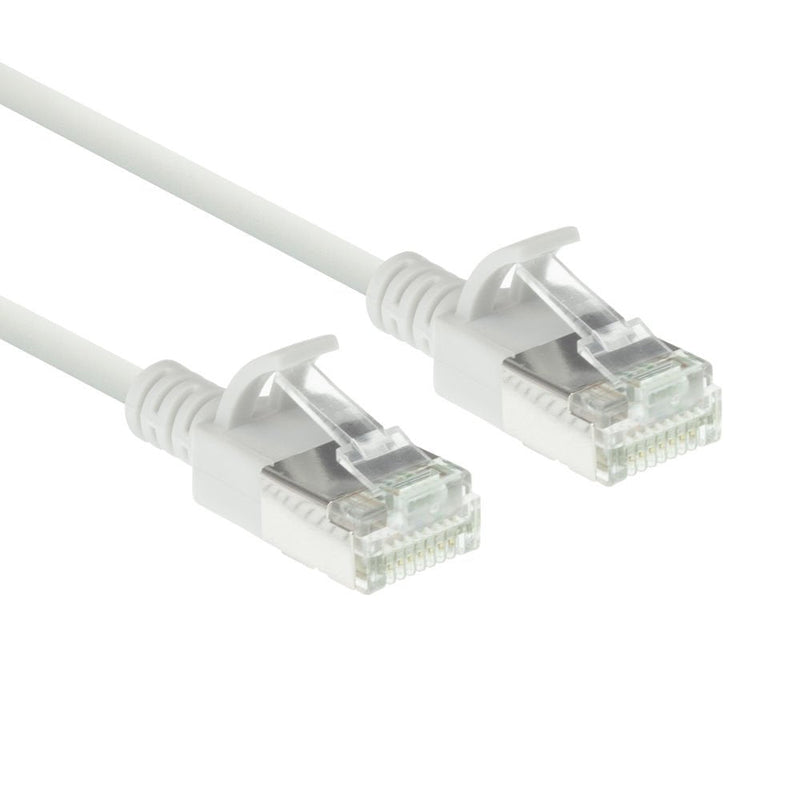 White 5 Meter Lszh U FTP CAT.6A Datacenter Slimline Patch Cable Snagless With RJ45 Connectors