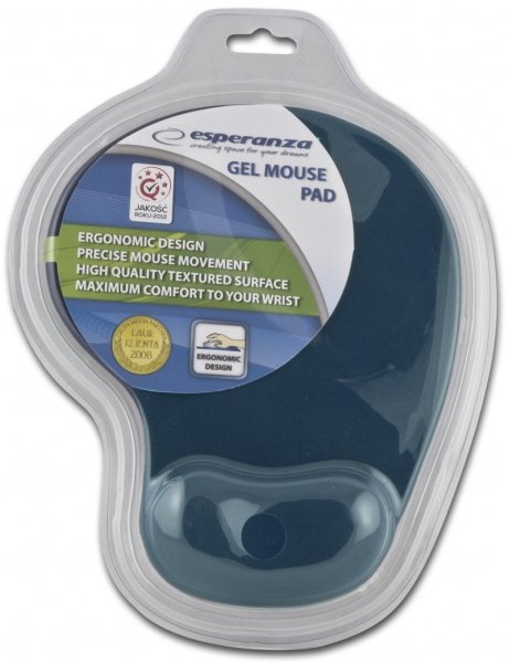 Esperanza Mouse Pad With Wrist Rest Gel EA137B 230 X 190 X 20MM Blue Blister