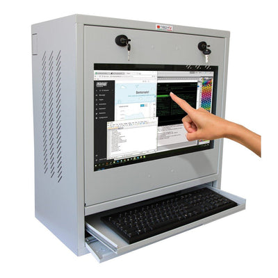 Techly 105780 Cabinet Grey Security PC, Monitor Touchscreen LCD And Keyboard — image 1