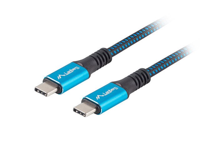 Lanberg USB Cable -c 4.0 Male/Male 0.5M 100W 8K 30HZ Black/Blue