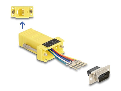 Delock D-sub 9 Pin Connector Male a RJ12 Connector Female Kit Assembly Yellow — image 1