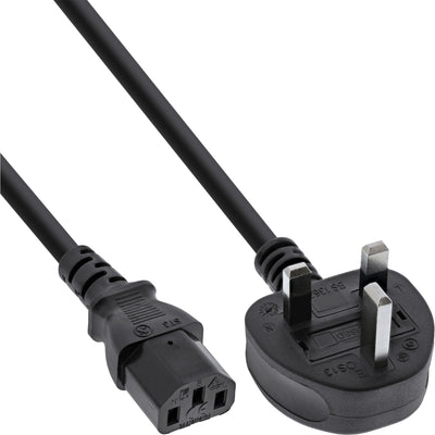 Inline Cable Power Plug Reino Unido/Inglaterra a IEC C13 3 Pines, Black H05VV-F, 3X1,00MM², 3M — image 1