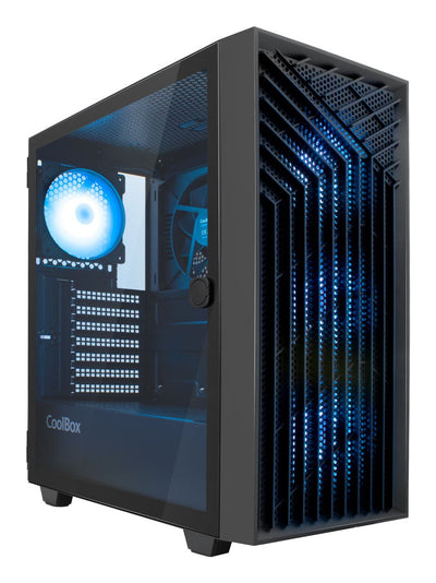 Coolbox PC Case Gaming ATX GA300 Gridline ARGB Black USB-C 5 Vent. — image 1