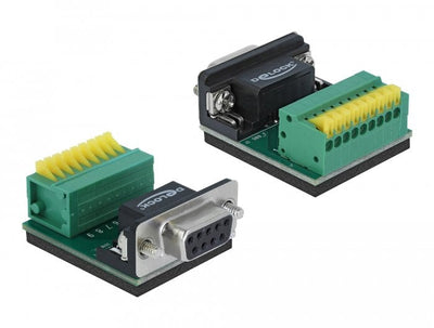 Delock Adapter Sub-d 9 Pines a Bloque Terminals 9 Pin With Button Pulsador — image 1