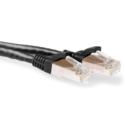 Black 20 Meter Lszh SFTP CAT.6A Patch Cable Snagless With RJ45 Connectors
