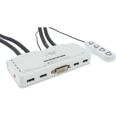 Inline Switch KVM 4 Ports DVI-d + USB + Audio Incl. 2 Juegos Cables — image 1