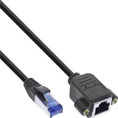 Inline Extensión Incorporada Network Cable , S/FTP (pimf), CAT.6A, Libre Halógenos, Cobre, Black 10M — image 1