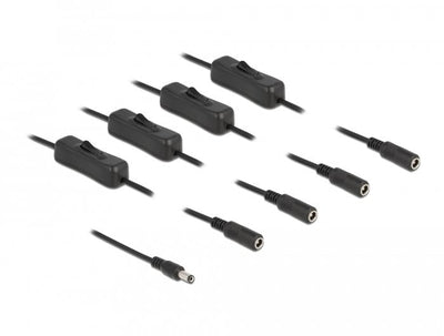 Delock Cable DC 5,5 X 2,1MM Male a 4 X DC Female 1M — image 1