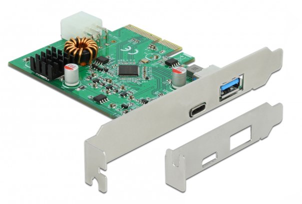Delock Card Pci Express X4 - 1 X USB External Type -c™ With Función Pd + 1 X USB External Type- a