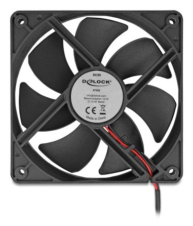 Delock Fan Axial 5V Dc, 120 X 120 X 25MM Black — image 1