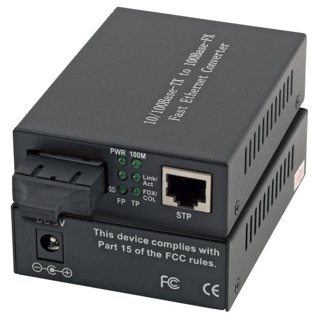 Efb Convertidor Medios Fast Ethernet RJ45 a Singlemode Sc 100FX 10KM Includes Power Supply