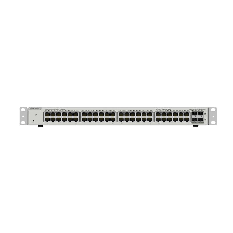 Reyee 48-PORT L2 Managed 10G Switch, 48 Gigabit RJ45 PORTS,4 *10G Sfp + SLOTS,19-INCH Rack-mountable