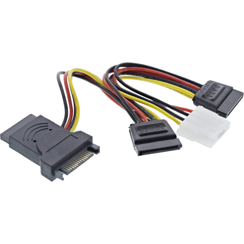 Inline Adapter Power SATA Male a Female a 2X SATA + Power Molex 4 Pines