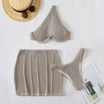Womens Three-Piece Sexy Bikini Swimsuit