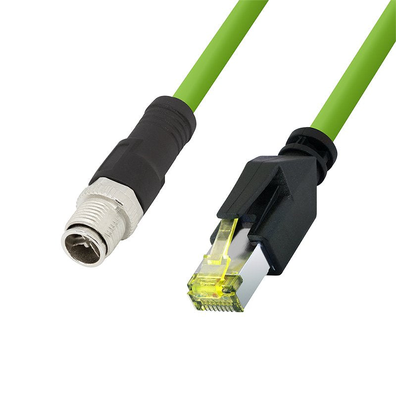 M12 CAT.6A Industrial Patch Cable Pur, M12 X-coded To RJ45, 1,50M