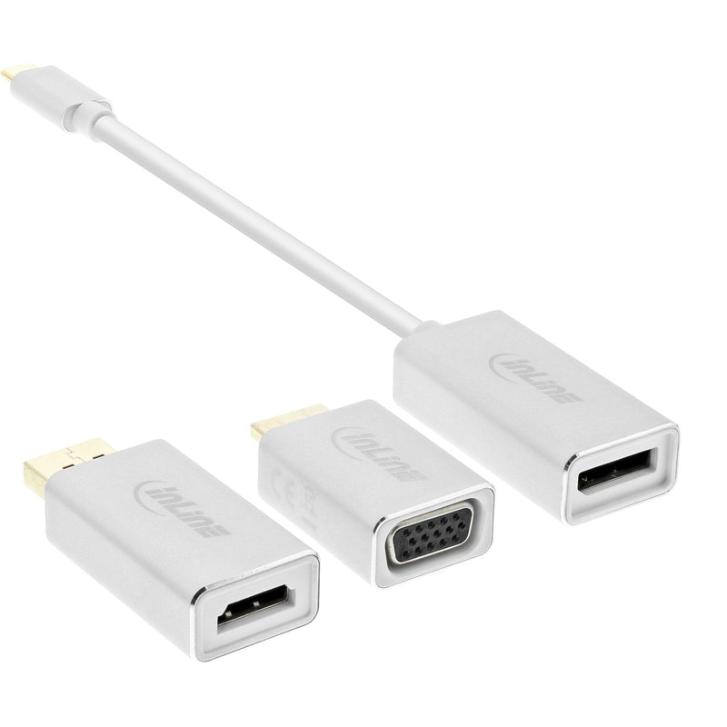 Inline USB Display Converter Set 6 1, USB Type-c Male a DisplayPort Female Hdmi, VGA (modo Alternativo Dp), 4K