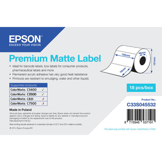 Epson Printer Labels Epson C33S045532 White