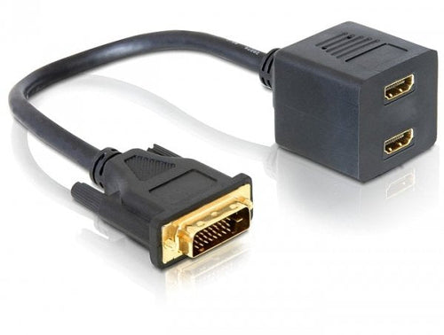 Delock Adapter DVI 25 Male a 2x HDMI Female — image 1