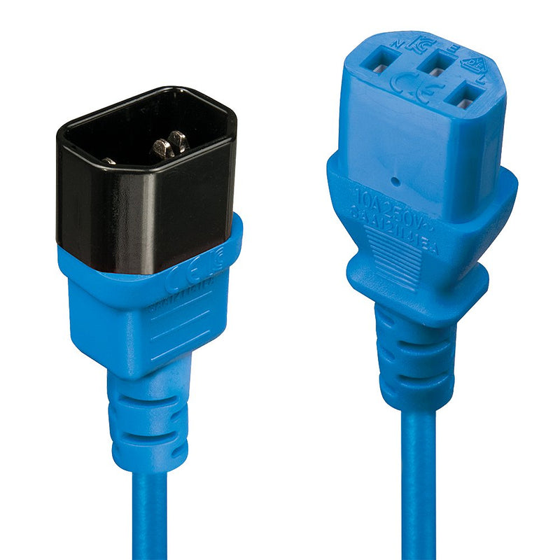 Lindy Cable Extensión Network IEC320 C14 - IEC320 C13, 0,5M, Blue