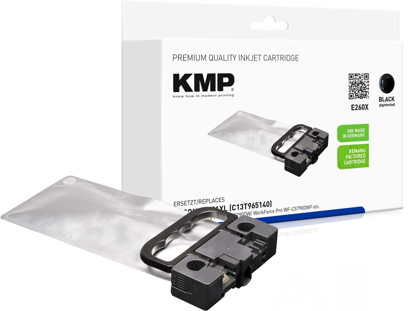 Kmp Ink Epson T9651 Black 10000 Copias. E260X Remanufactured