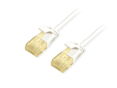 Equip Network Cable CAT.6A Slim U UTP 2x RJ45 2.00M White Lszh — image 1