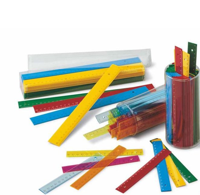Faibo Bote With 100 Reglas Escolares 16CM - Colours Fluor Tranparentes Surtidos