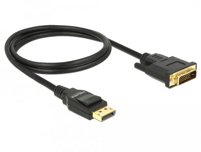 Delock Cable DisplayPort 1.2 Male DVI 24 + 1 Male 1M Black — image 1
