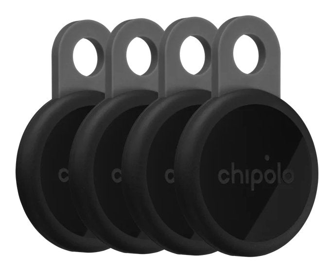 Chipolo Loop 4 Pack – Rechargeable Tracking Tag Compatible With Apple Find My On Iphone (carbón)
