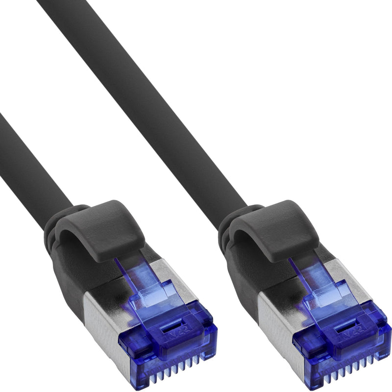 Inline® Network Cable Slim, CAT.6A, S/FTP, Tpe (lszh) Flexible, PoE, Black, 0.3M