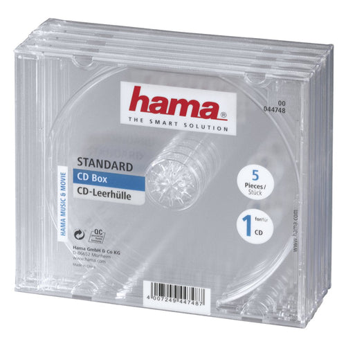 Hama Cd/Cd-rom Sleeves, Clear, 5 Pack 1 Drives Transparent — image 1