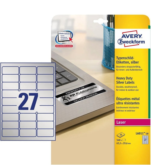 Avery Zweckform Znamionowe A4 63,5 X 29,6MM Srebrne — image 1