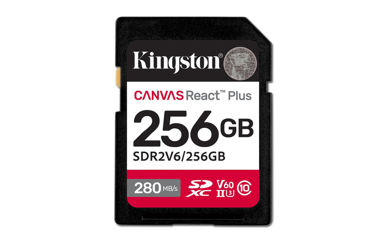Kingston Sdxc 256GB Canvas React Plus Sdxc Uhs-ii 280R/100W U3 V60