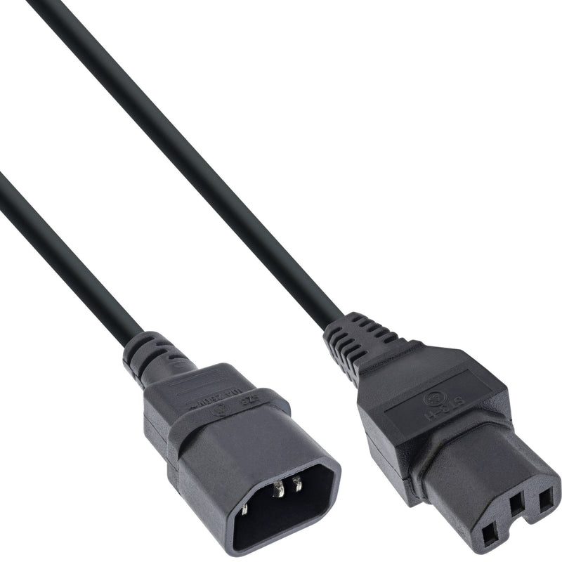 Inline 35 Pieces Bulk-pack Power Cable Extensión C15 Recto a C14 Female Recto Black 2M